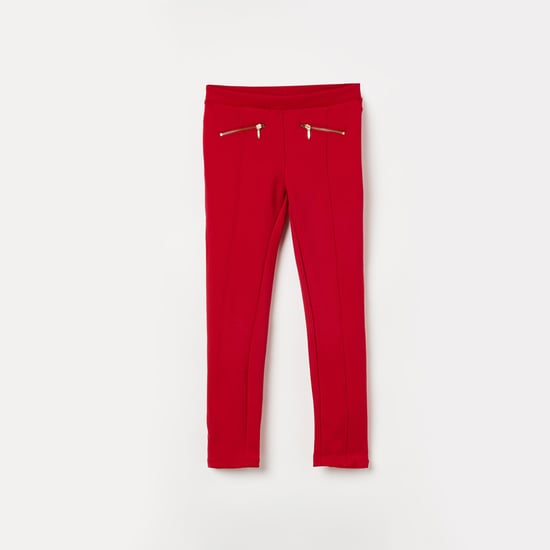 FAME FOREVER YOUNG Solid Zipper Detail Slim Fit Treggings