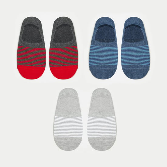 FORCA Men Striped No-Show Socks - Pack of 3