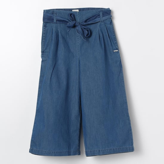 PEPE JEANS Denise Solid Culottes with Sash Tie-Up