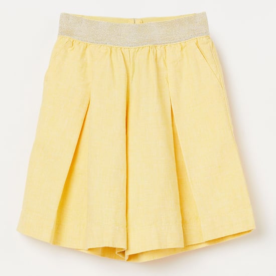 UNITED COLORS OF BENETTON Pleated Slub Skirt with Shimmery Waistband