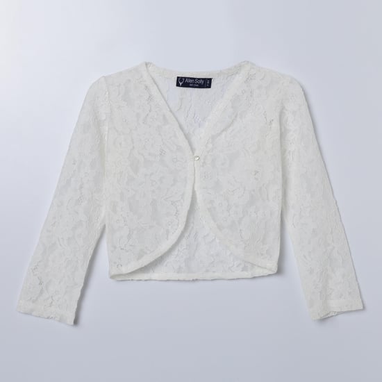 ALLEN SOLLY Lace Detail Full Sleeves Shrug