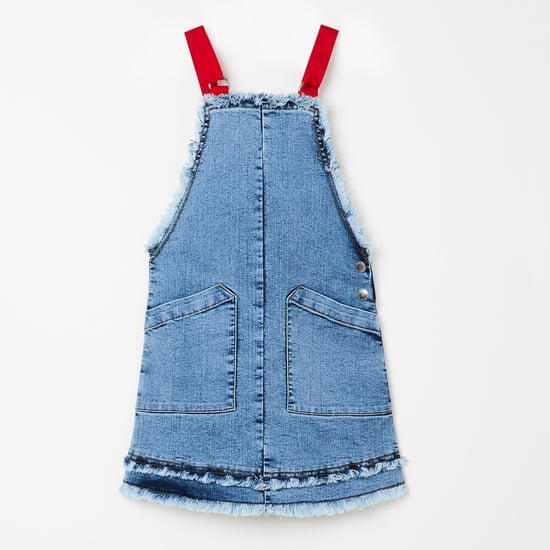 UNITED COLORS OF BENETTON Strappy Frayed Hem Denim Dress