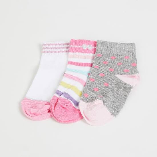 FAME FOREVER Girls Printed Ankle Length Socks - Set of 3