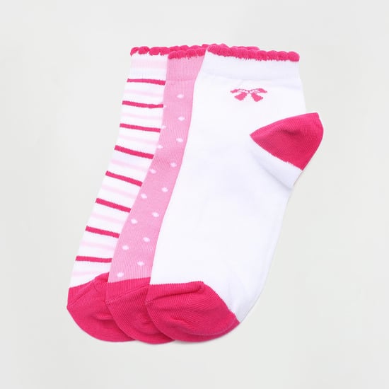 FAME FOREVER Girls Printed Ankle-Length Socks - Pack of 3