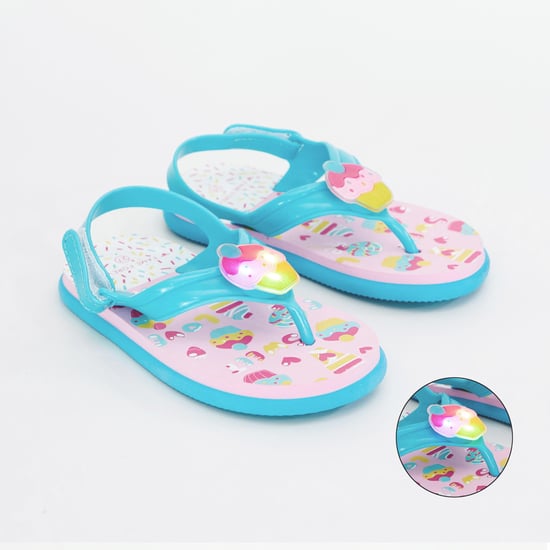 FAME FOREVER Cupcake Print Light Up Slingback Slippers