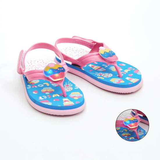 FAME FOREVER Cupcake Print Light Up Slingback Slippers