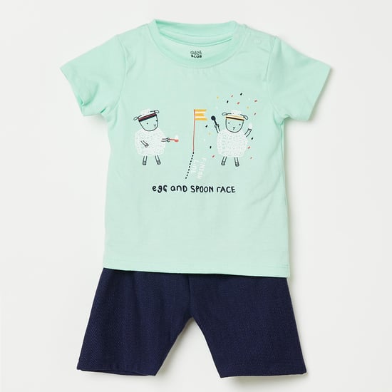FS MINI KLUB Printed T-shirt with Shorts - Set of 2 Pcs.