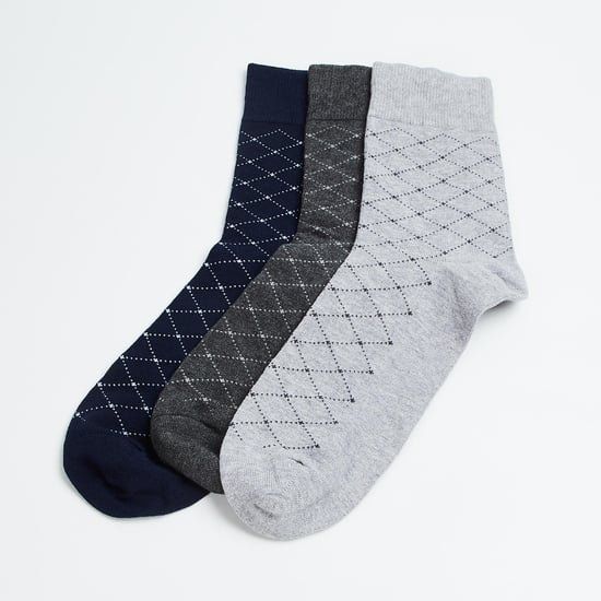 CODE Men Checked Formal Socks - Pack of 3