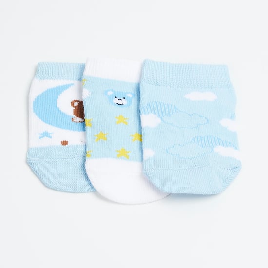 FAME FOREVER Boys Patterned Ankle-Length Socks - Pack of 3 Pairs