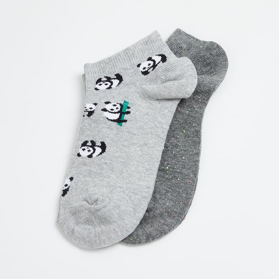 GINGER Women Patterned Knit Ankle Socks - Pack of 2