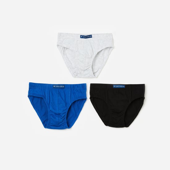 FAME FOREVER Boys Solid Knitted Briefs- Pack of 3