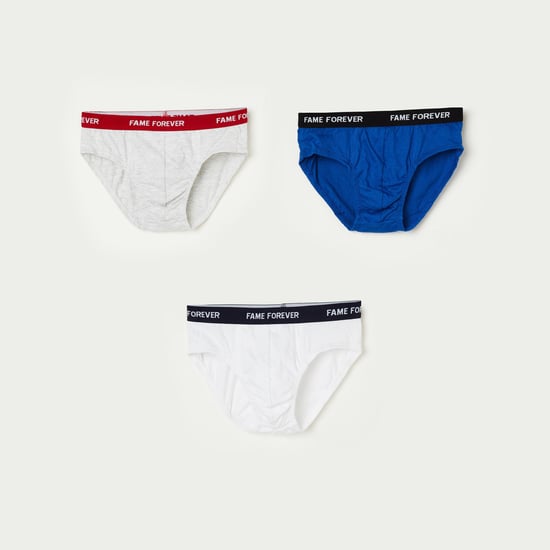 FAME FOREVER Boys Solid Briefs - Pack of 3