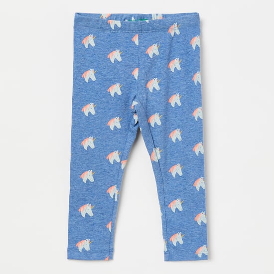 UNITED COLORS OF BENETTON Unicorn Print Heathered Leggings