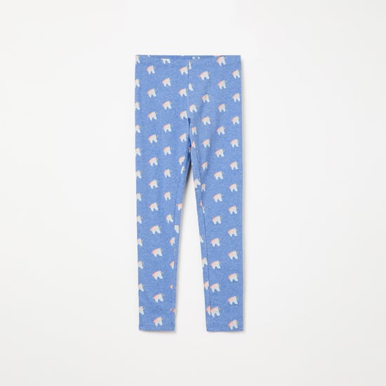 UNITED COLORS OF BENETTON Unicorn Print Heathered Leggings