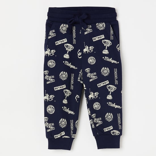 U.S. POLO ASSN. KIDS Printed Joggers with Elasticated Waist