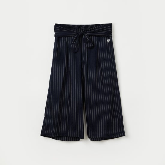 PEPE JEANS Striped Palazzo Pants with Tie-Up