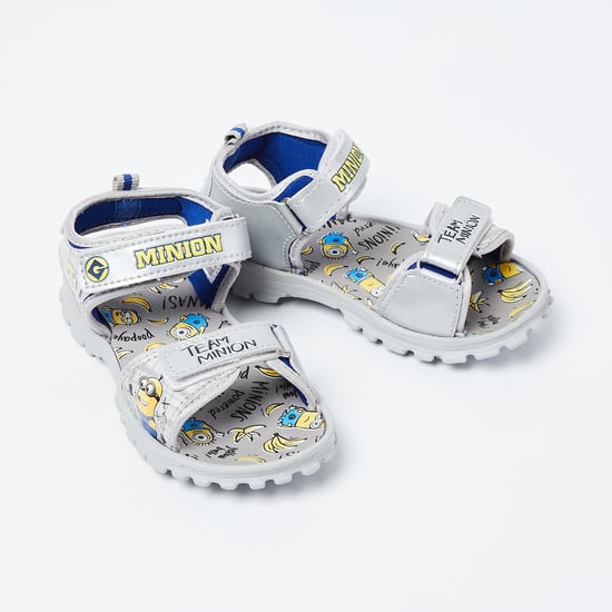 BIOWORLD Minion Print Velcro Strap Sandals