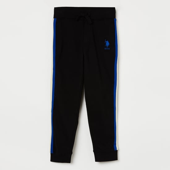 U.S. POLO ASSN. KIDS Solid Joggers with Contrast Panels