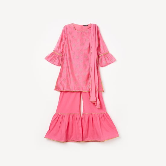 MELANGE Embellished Kurti with Palazzo Pants & Dupatta