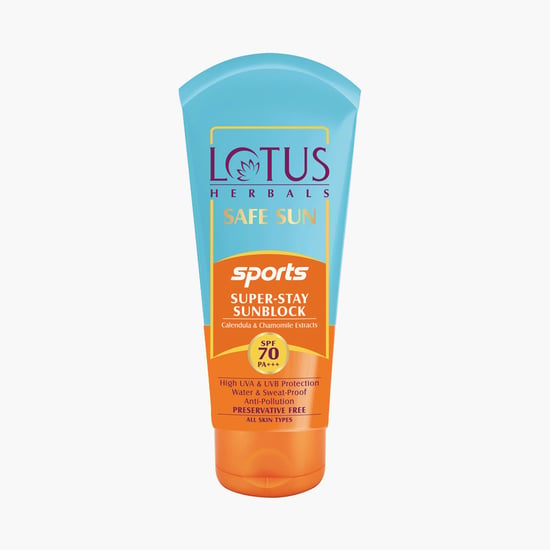 LOTUS Herbals Safe Sun Sports Super-Stay Sunblock SPF 70 PA+++