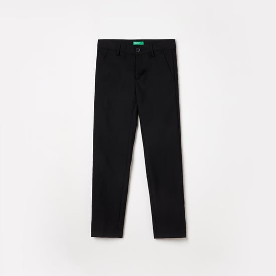 UNITED COLORS OF BENETTON Solid Flat-Front Trousers