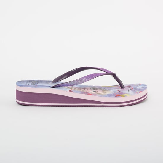 FAME FOREVER Frozen Print Thong Wedges