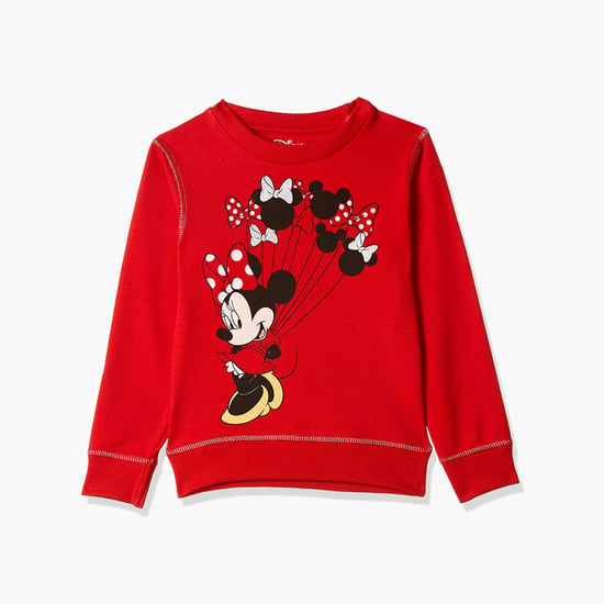 KIDSVILLE Boys Mickey Mouse Print Full Sleeves Sweatshirt