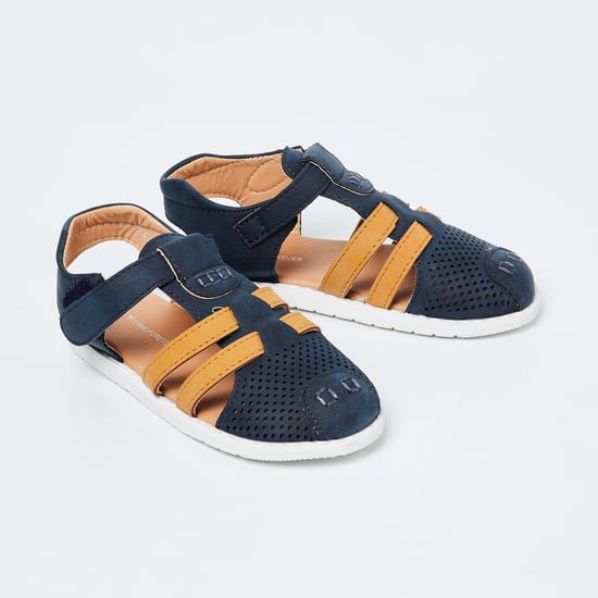 FAME FOREVER Perforated Slingback Sandals with Velcro Closure