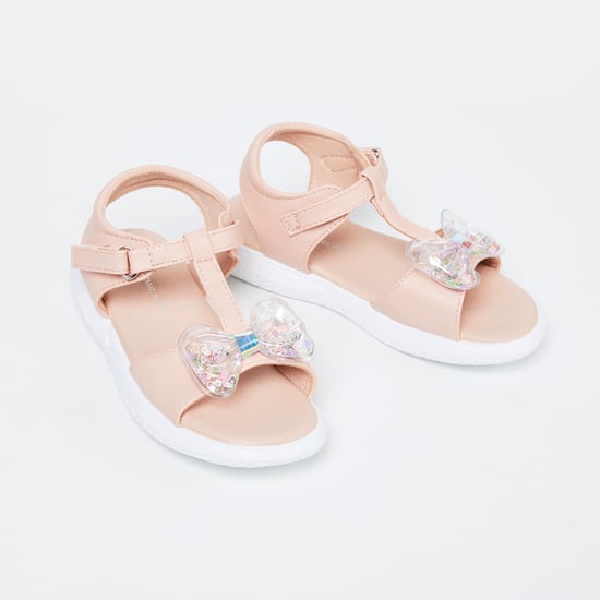 FAME FOREVER Bow Detailed Velcro Strap Sandals