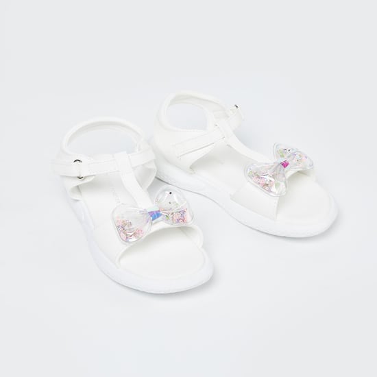 FAME FOREVER Bow Detailed Velcro Strap Sandals