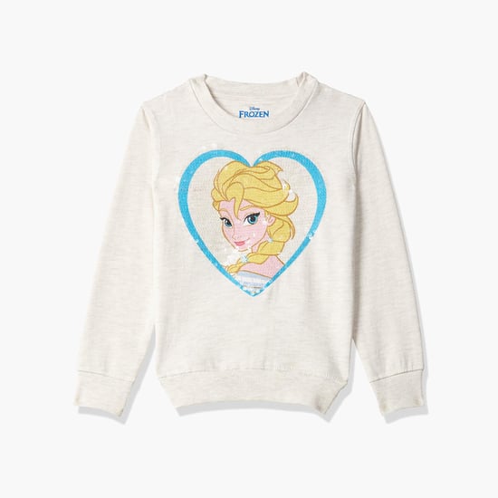 KIDSVILLE Girls Printed Full Sleeves Sweatshirt