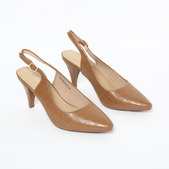 CODE Textured Pointed Toe Heels