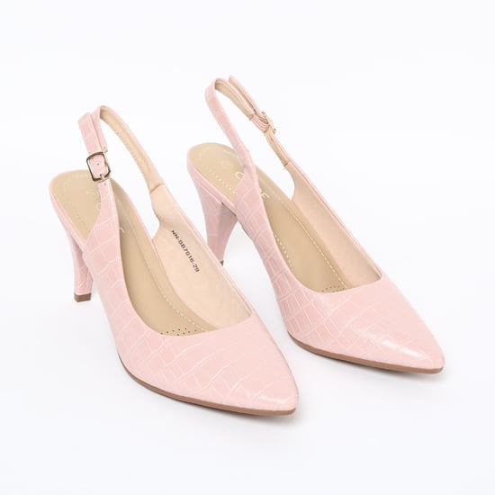 CODE Textured Pointed Toe Heels