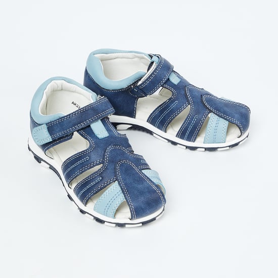 FAME FOREVER Colourblocked Velcro Strap Sandals