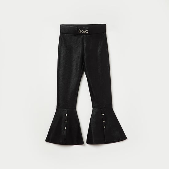 PEPPERMINT Textured Pants with Flared Hem