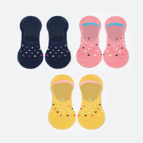 GINGER Women Patterned Knit No-Show Socks - Pack of 3