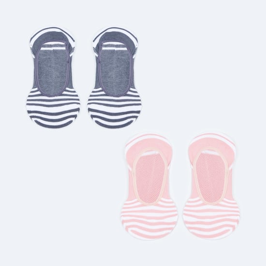 GINGER Women Striped No-Show Socks