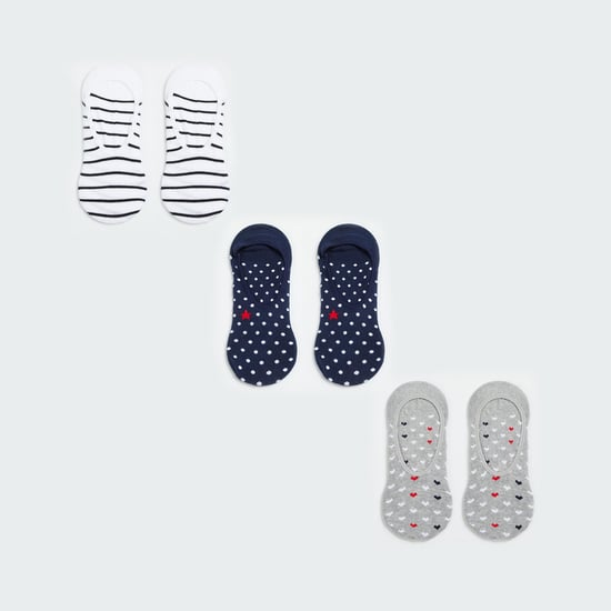 GINGER Women Patterned Knit No-Show Socks - Pack of 3