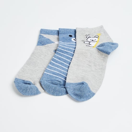 FAME FOREVER Boys Patterned Ankle-Length Socks - Pack of 3 Pairs