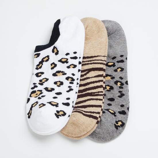 FAME FOREVER Girls Patterned Ankle-Length Socks - Pack of 3 Pairs