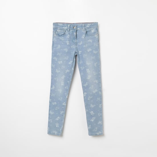 FAME FOREVER KIDS Butterfly Print Slim Fit Jeans