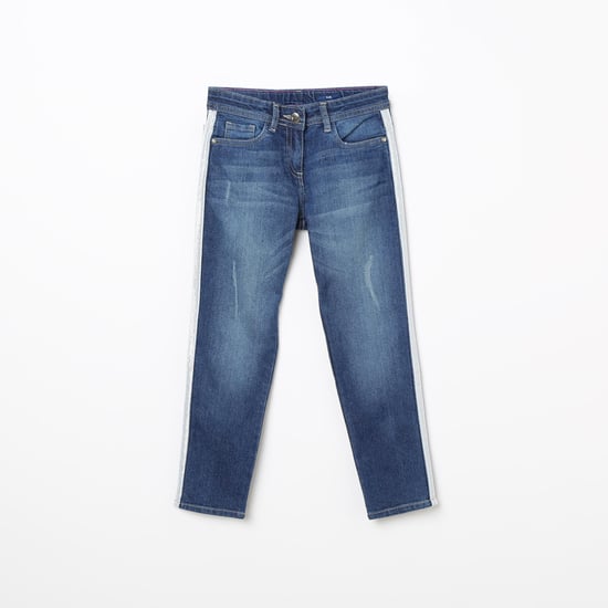 FAME FOREVER KIDS Stonewashed Tape Detail Slim Fit Jeans