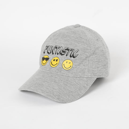 SMILEYWORLD Graphic Print Heathered Baseball Cap