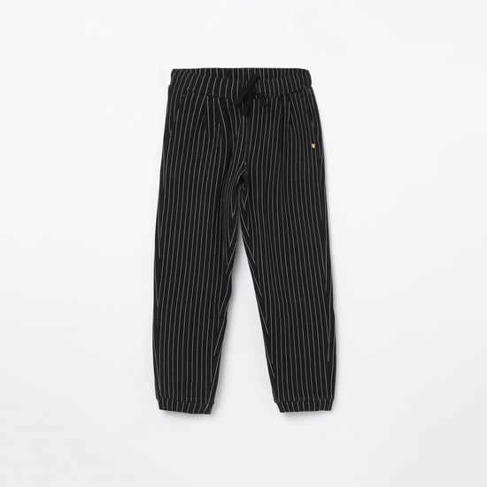 BOSSINI Striped Joggers with Drawstring Waist