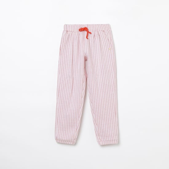 BOSSINI Striped Joggers with Drawstring Waist