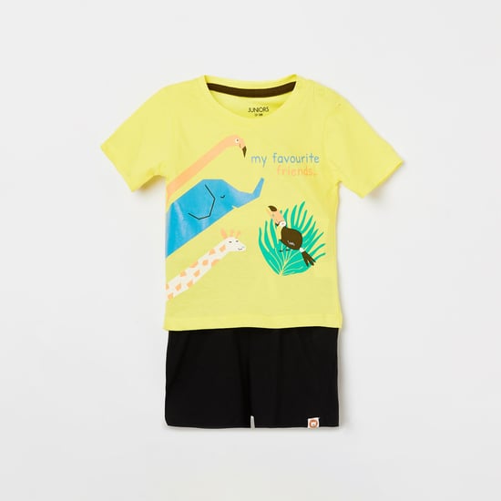JUNIORS Boys Printed T-shirt and Elasticated Shorts