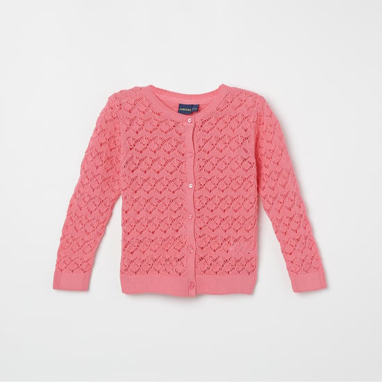 JUNIORS Textured Full Sleeves Cardigan