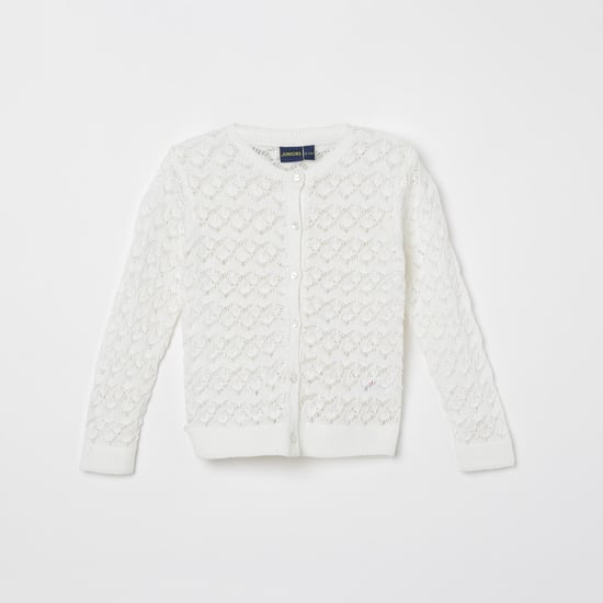 JUNIORS Textured Full Sleeves Cardigan