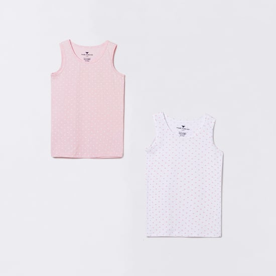 FAME FOREVER Girls Printed Tank Top- Pack of 2