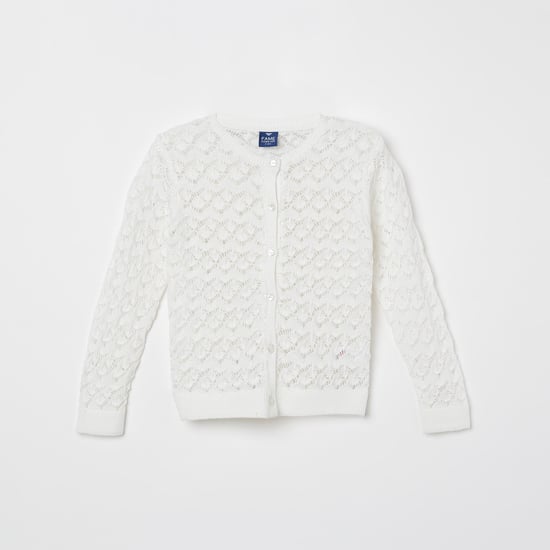 FAME FOREVER KIDS Lace Detail Full Sleeves Cardigan
